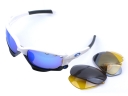 Bike Sports Glasses Cycling Sunglasses Goggle UV400 wih 3 Lens White & Black